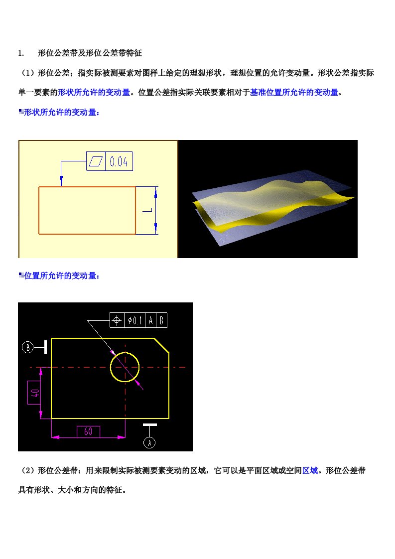 形位公差带可行方案