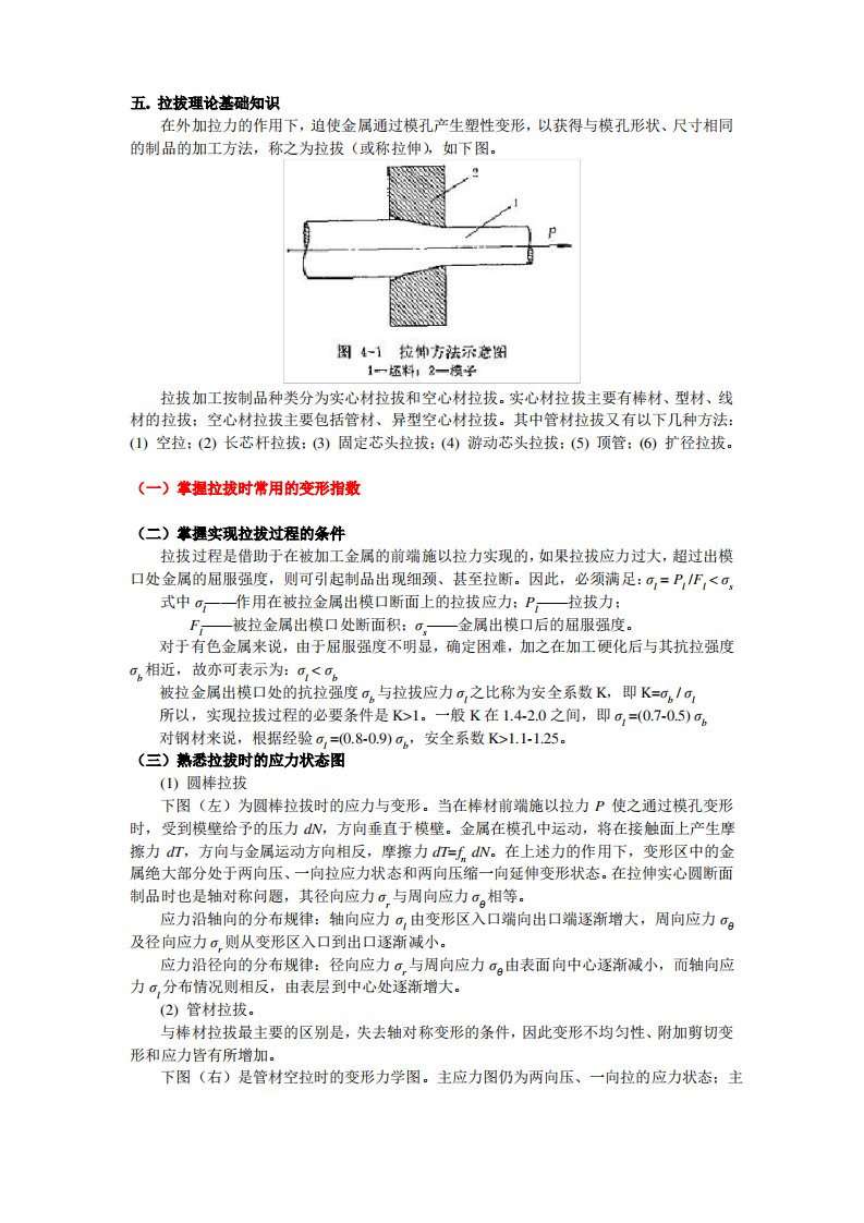 拉拔理论基础知识