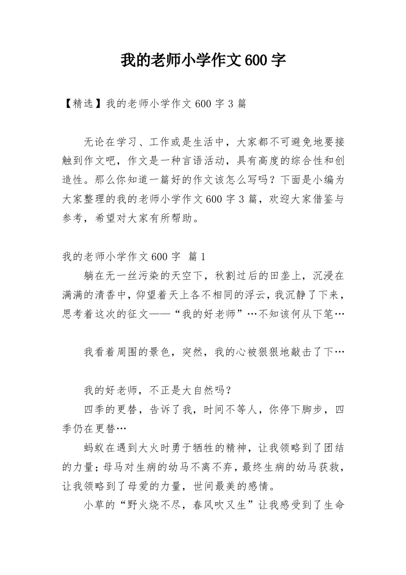 我的老师小学作文600字_11