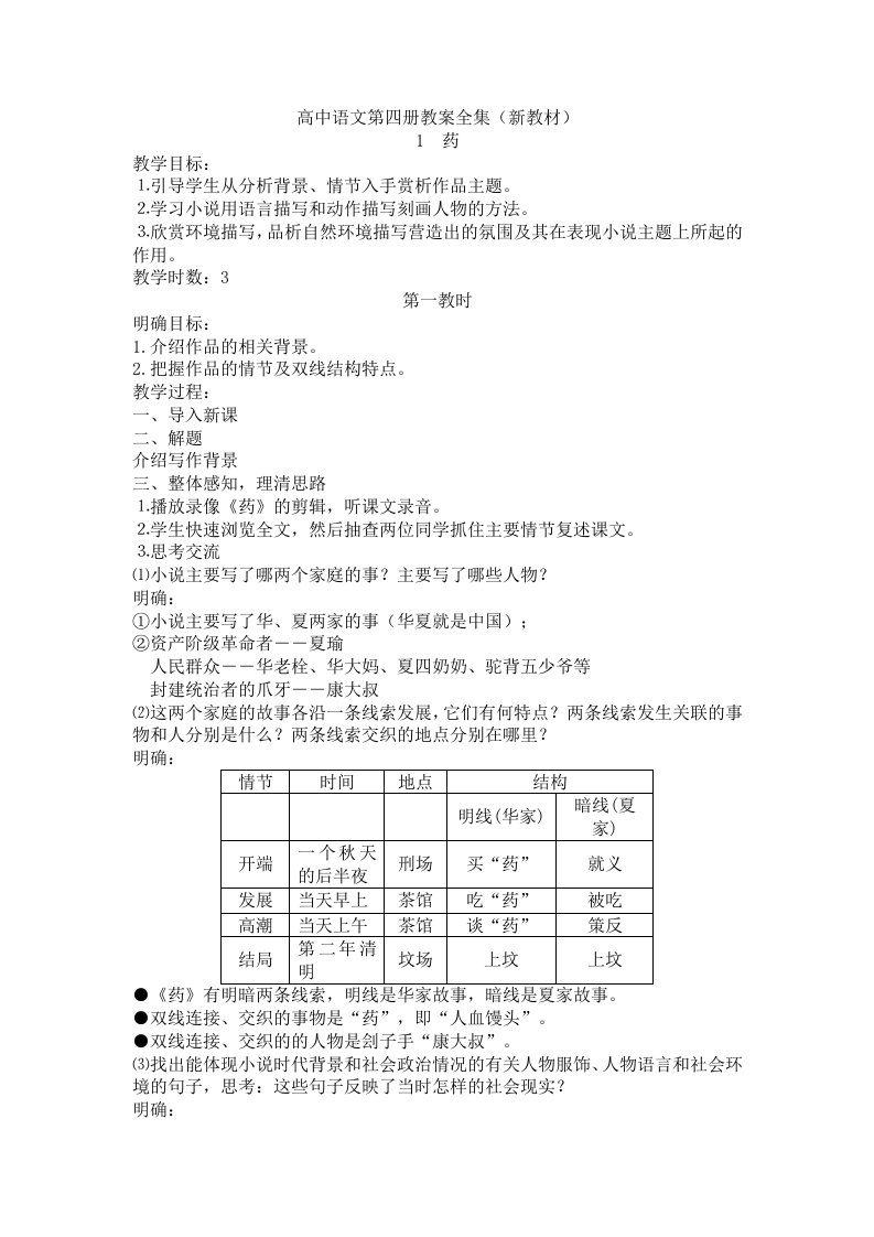 高中语文第四册教案全集(新教材)78页