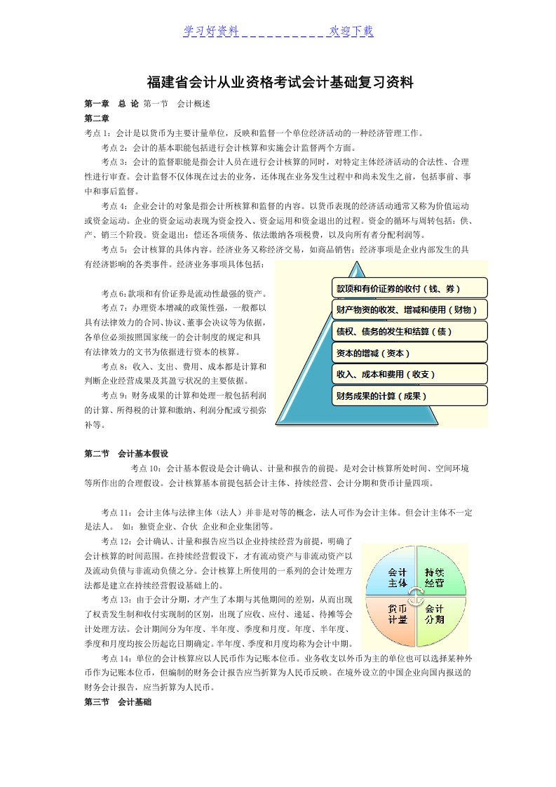 会计从业资格考试会计基础复习资料