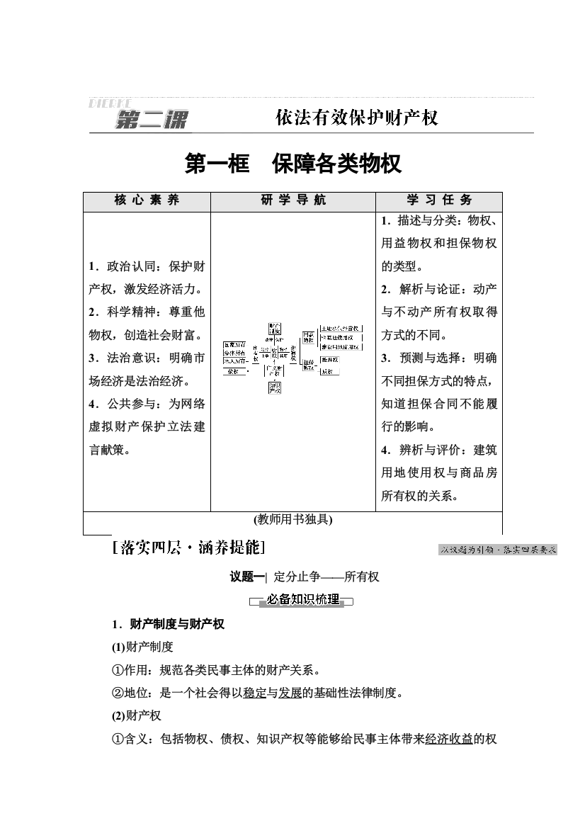 2021-2022同步新教材部编版政治选择性必修2学案：第1单元