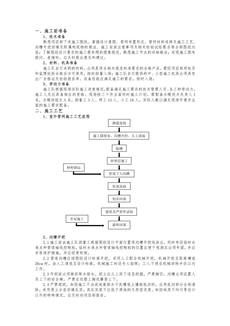 室外管网施工技术交底记录大全