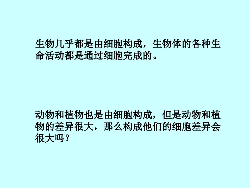 动植物细胞的结构及功能备课讲稿