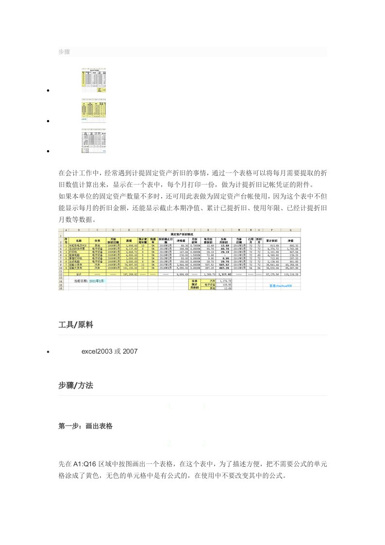 固定资产折旧方法计算