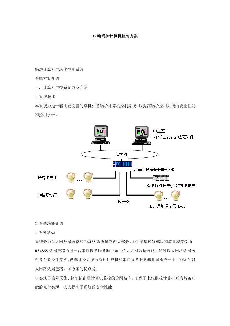 吨锅炉计算机控制方案