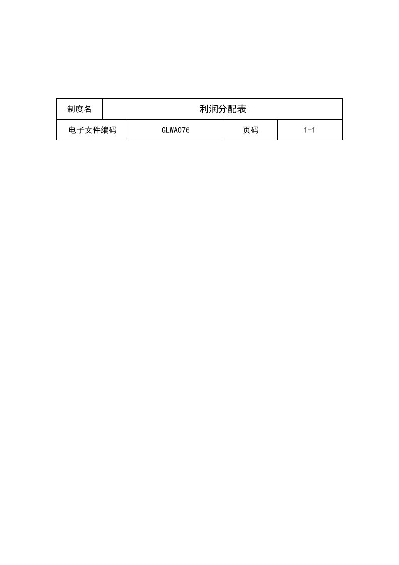 公司利润分配表(