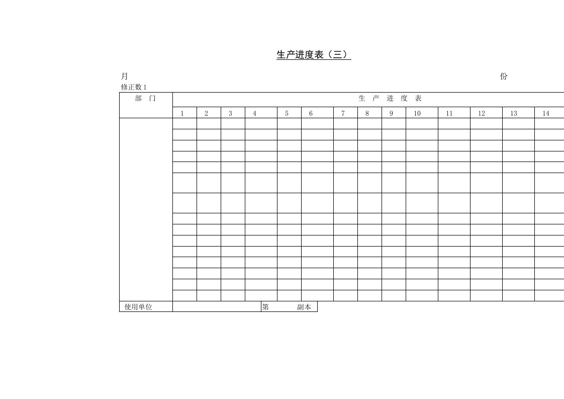生产进度表（三）-生产制度表格