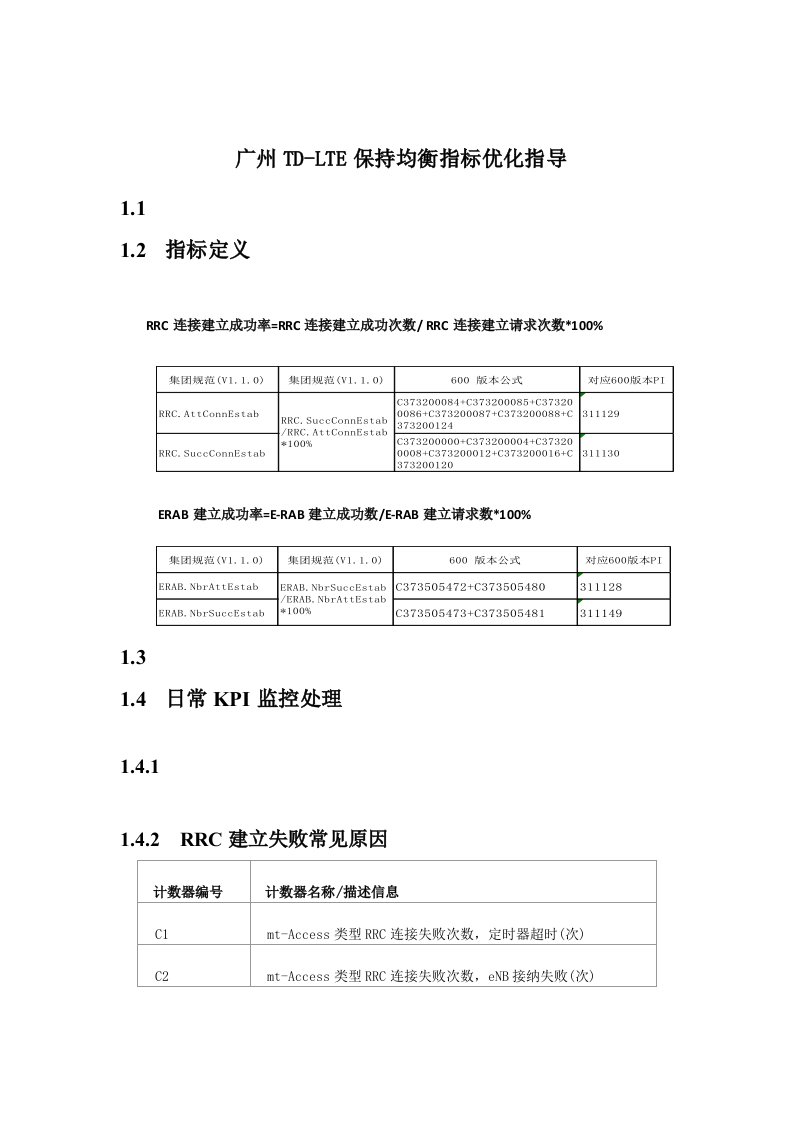 广州LTE接通指标优化指导