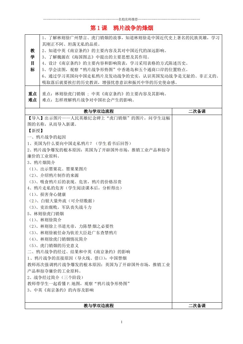 江苏省常州市潞城中学初中八年级历史上册