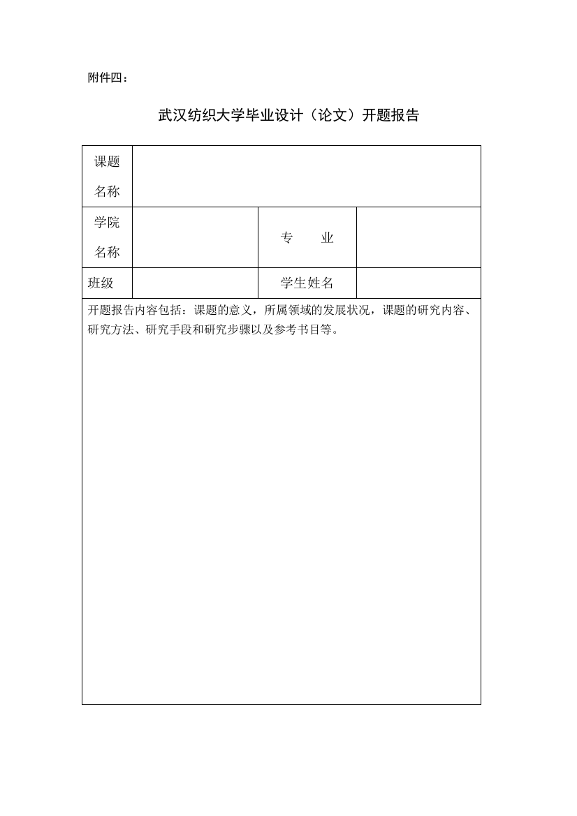 附件四：（论文）开题报告