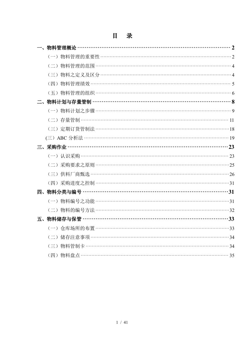 物料管理相关程序与制度36