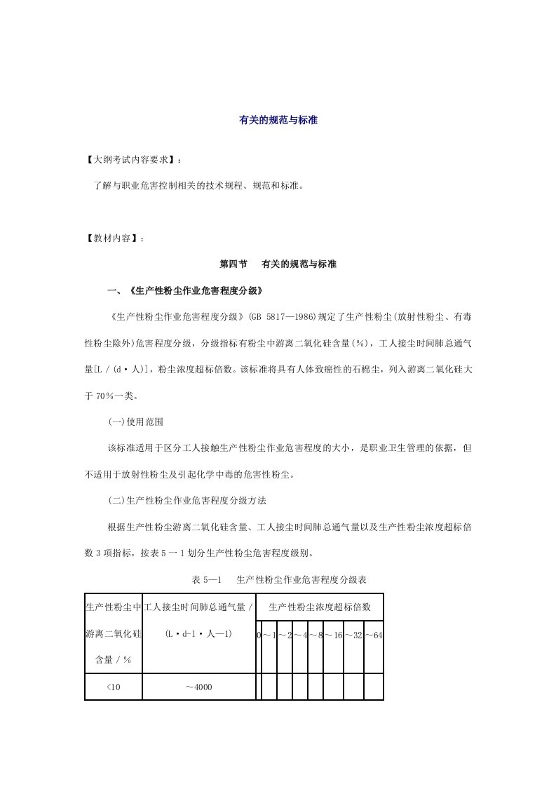 生产管理--安全管理——技术讲义作业技术39有关的规范与标准10