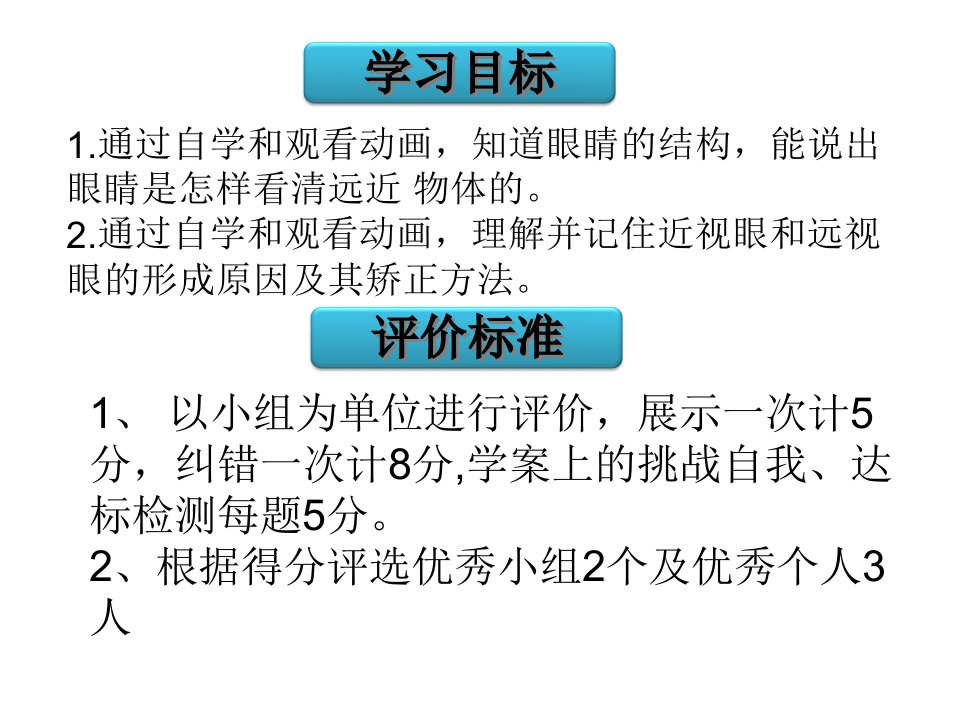 人教版八年级物理上册眼睛与眼镜ppt课件