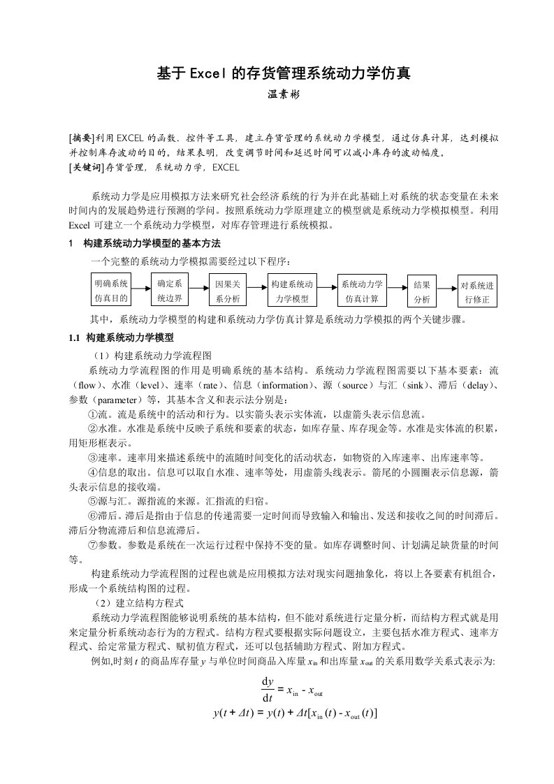 财务信息系统5库存管理的系统动力学仿真