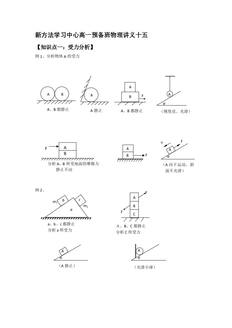 高一预备班物理讲义十五