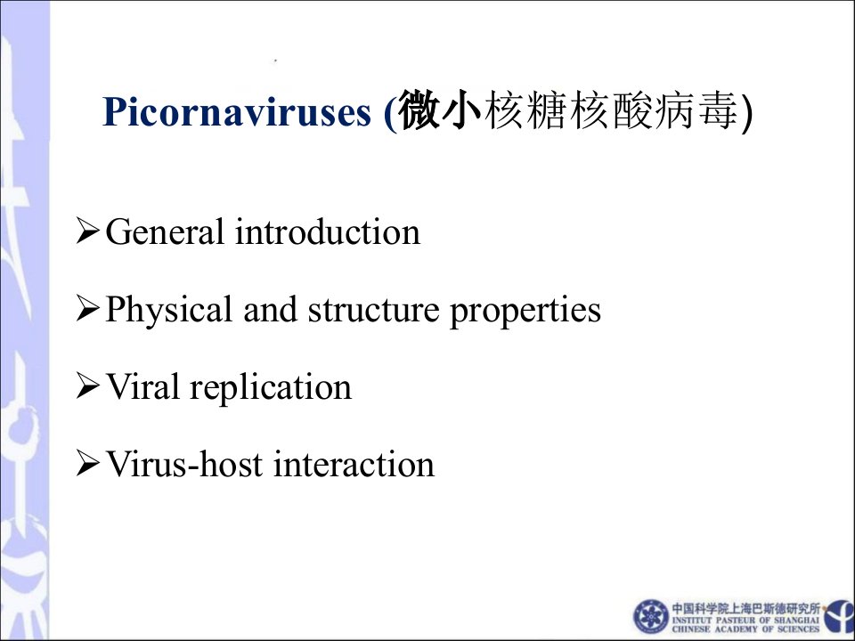 (病毒学）picornaviruses讲解材料