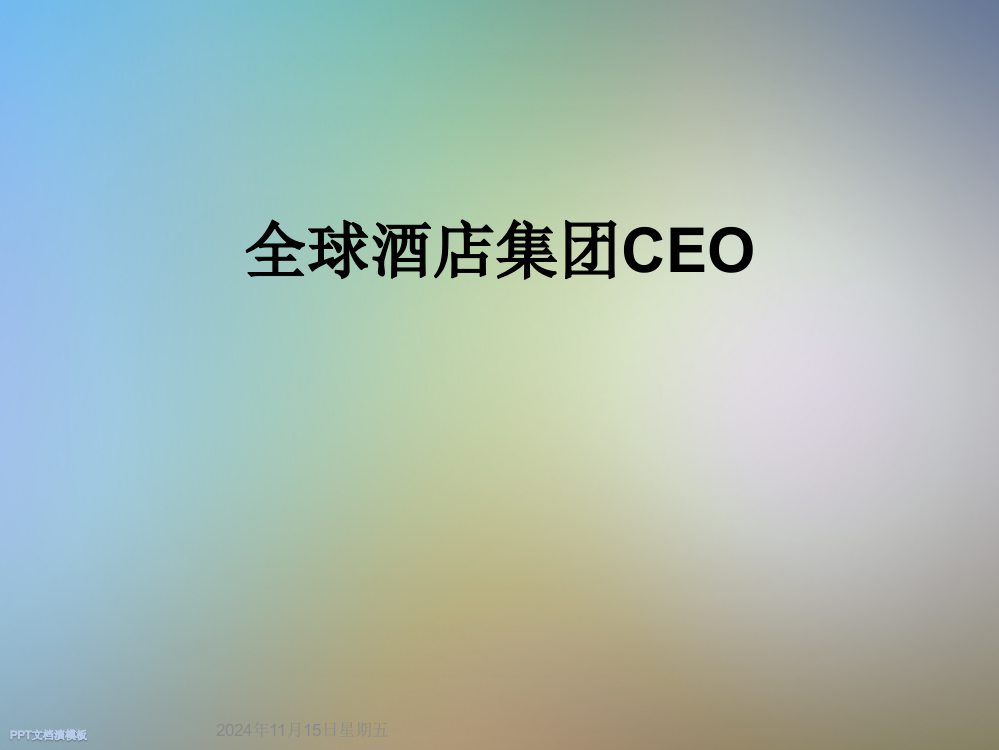 全球酒店集团CEO