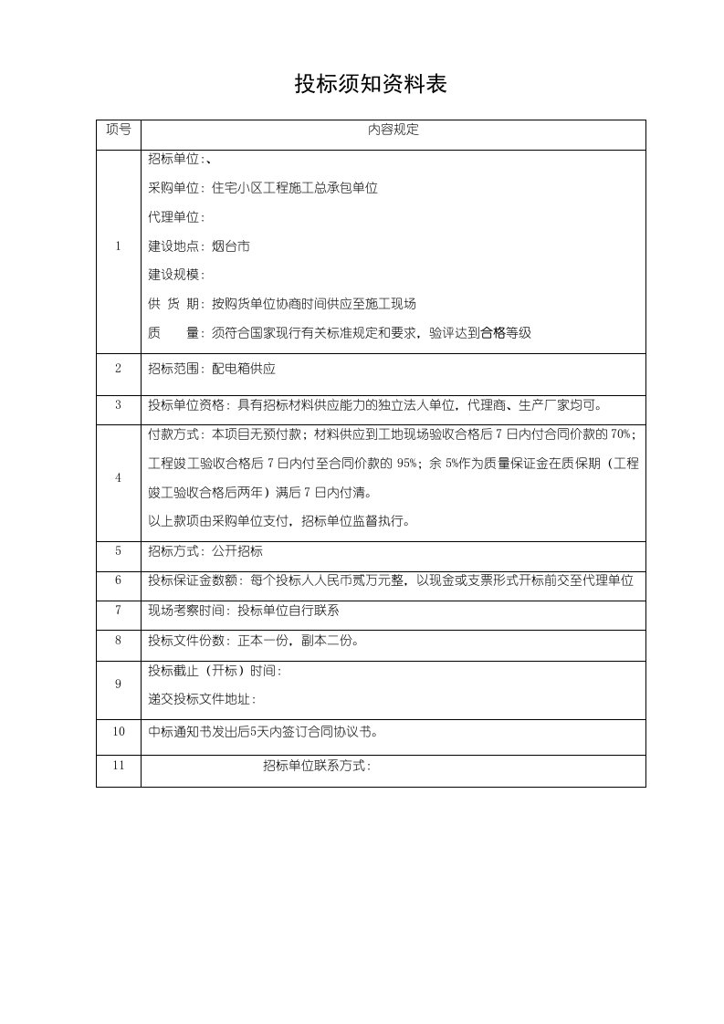 配电箱招标文件1014