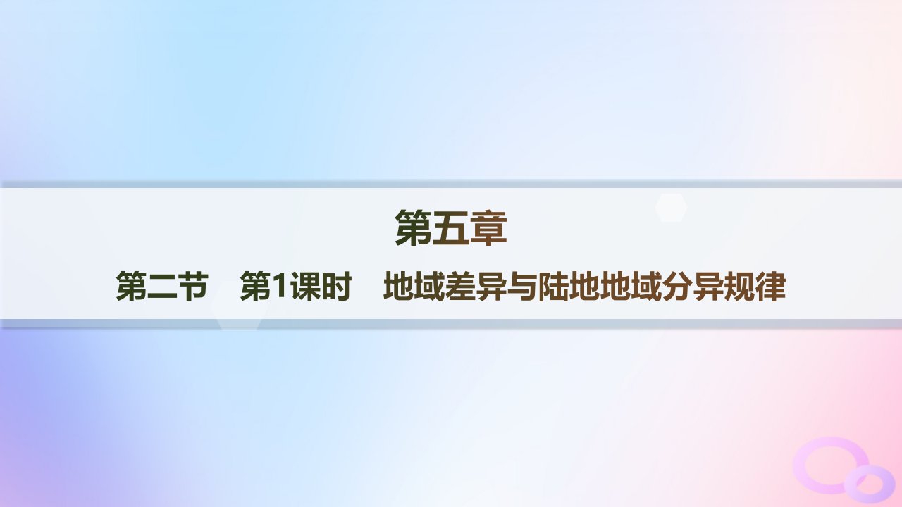 2024_2025学年新教材高中地理第5章自然环境的整体性与差异性第2节自然环境的地域差异性第1课时地域差异与陆地地域分异规律课件新人教版选择性必修1