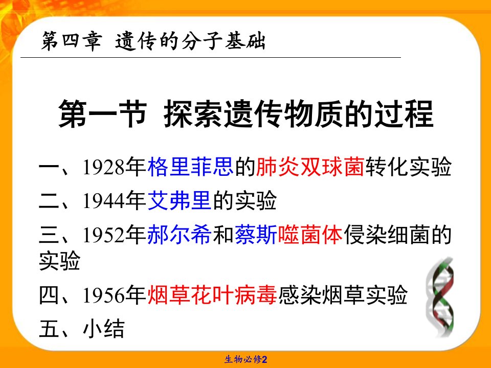 苏教版教学江苏省南京市东山外语国际学校高二生物《探索遗传物质的过程DNA结构》ppt课件