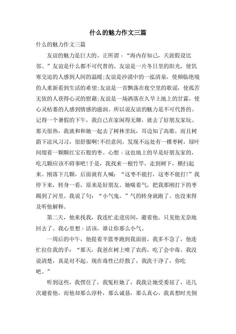 什么的魅力作文三篇