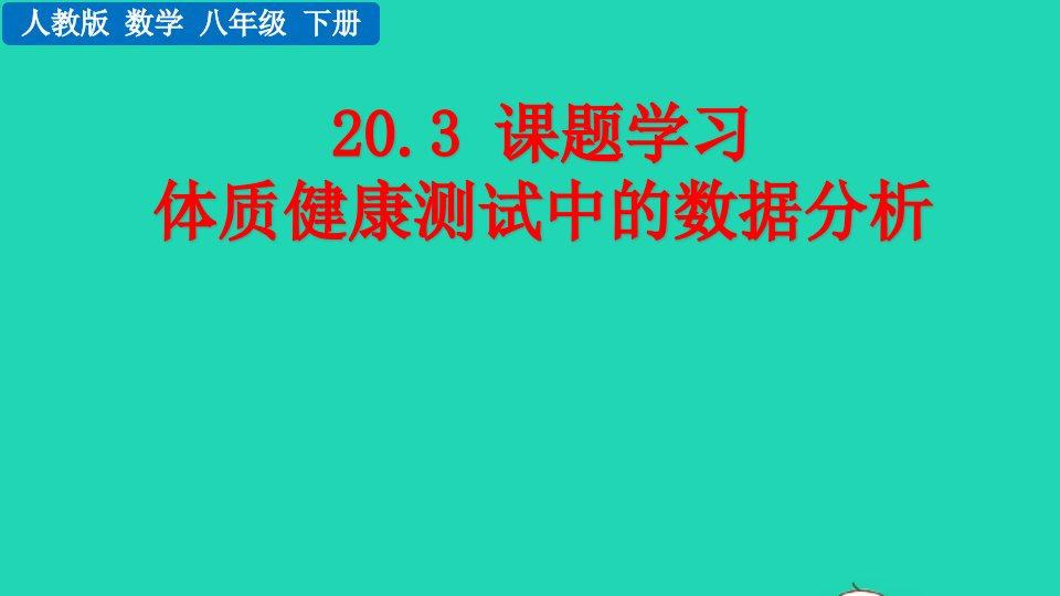 2022八年级数学下册第二十章数据的分析20.3课题学习体质降测试中的数据分析教学课件新版新人教版