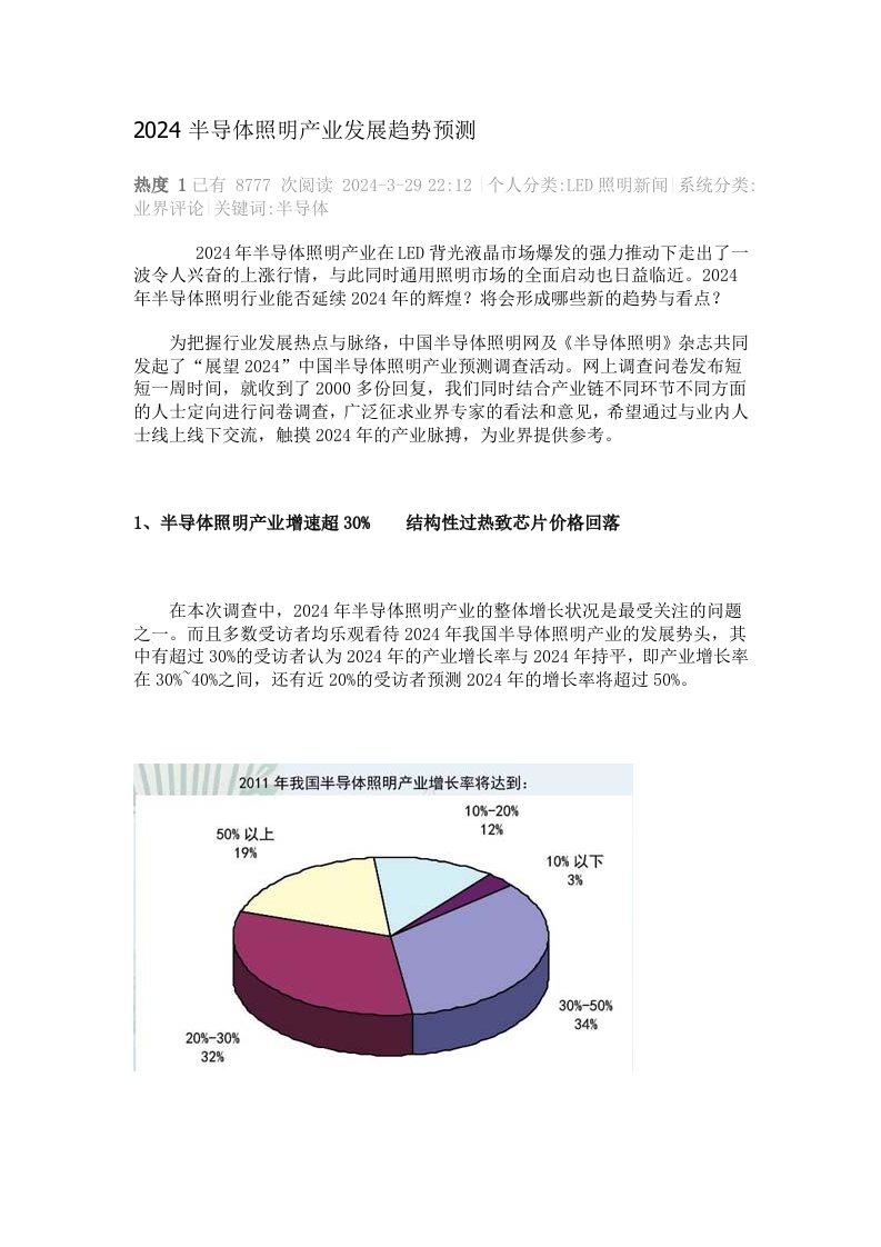 2024半导体照明产业发展趋势预测统计CCID重要