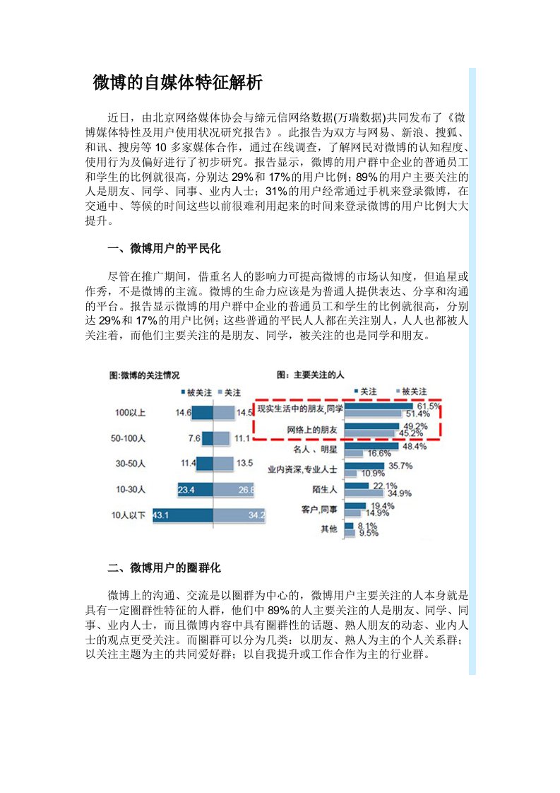 微博的自媒体特征解析