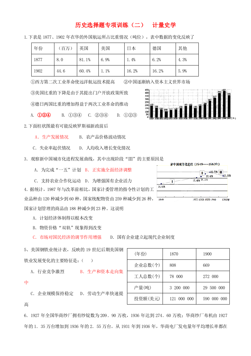 安徽省高考历史冲刺