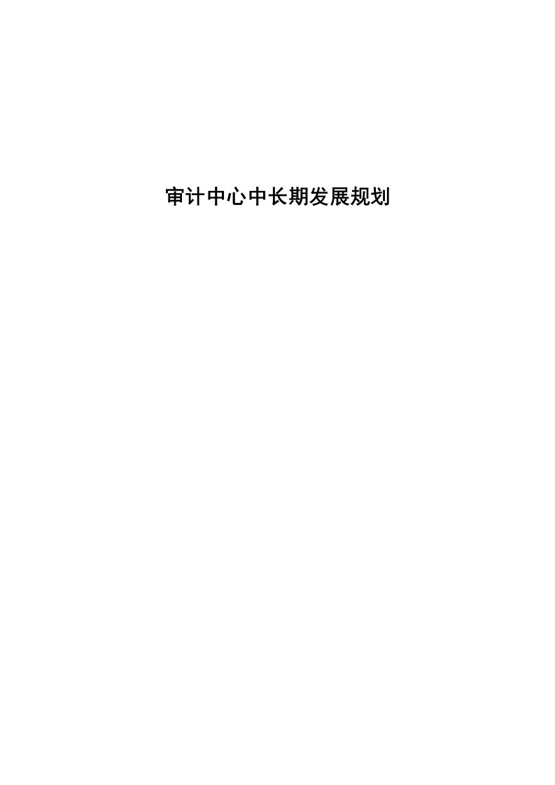 审计中心中长期发展规划