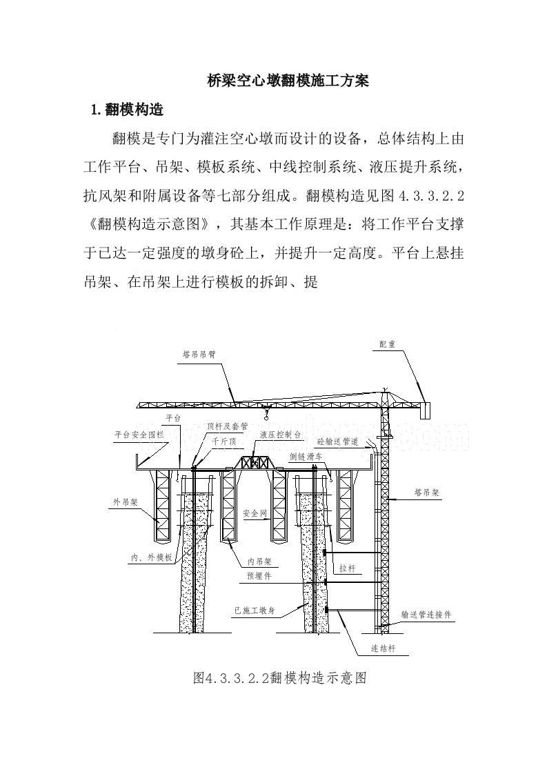 桥梁空心墩翻模施工方案