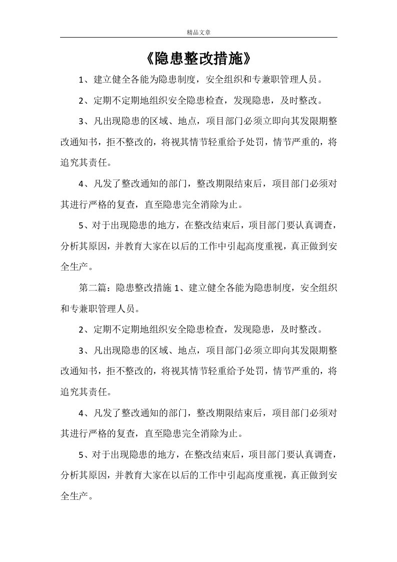 《隐患整改措施》