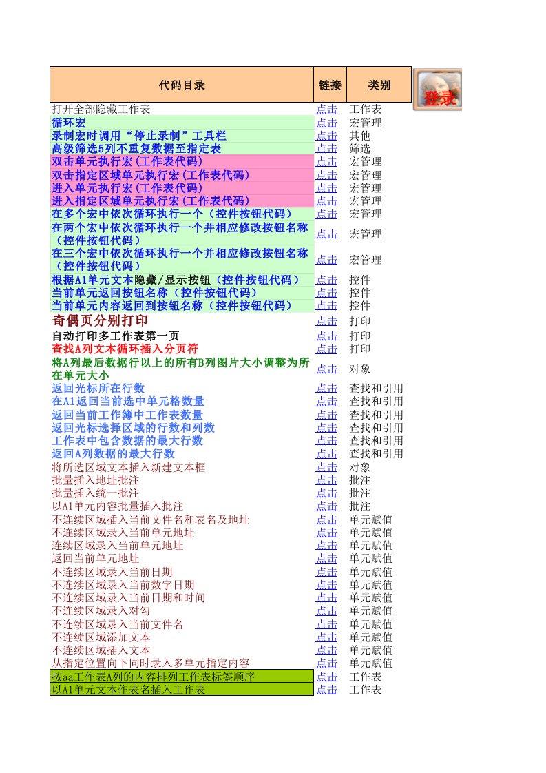 Excel宏---259个常用宏（精选）