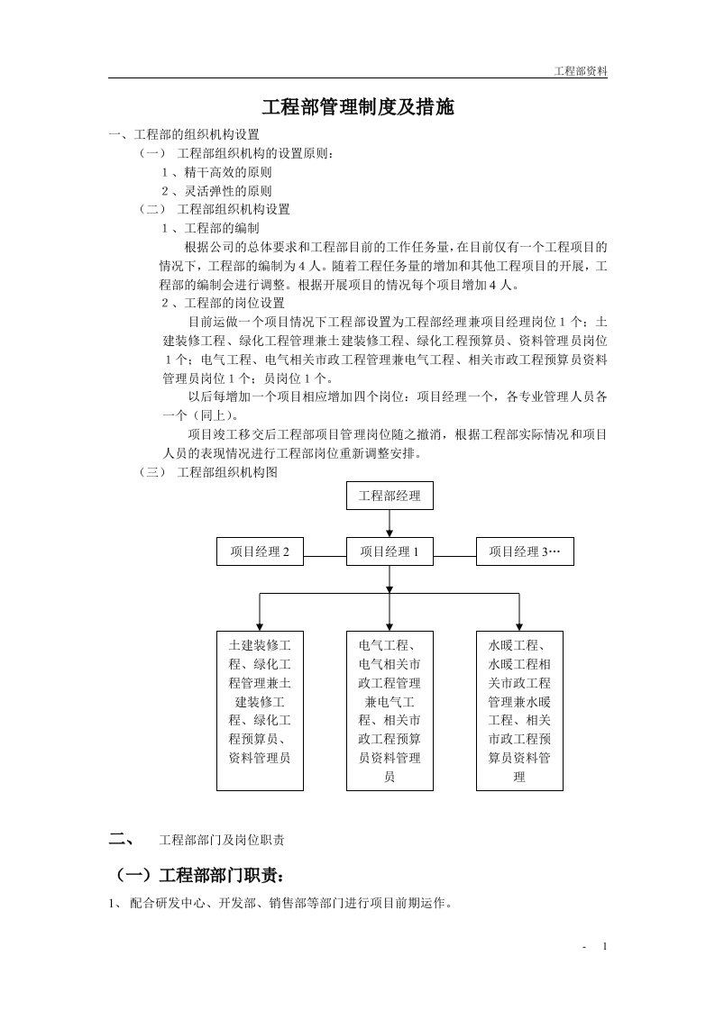 房地产公司工程部管理制度及措施(2)