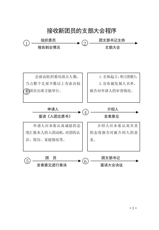 接收新团员支部大会程序