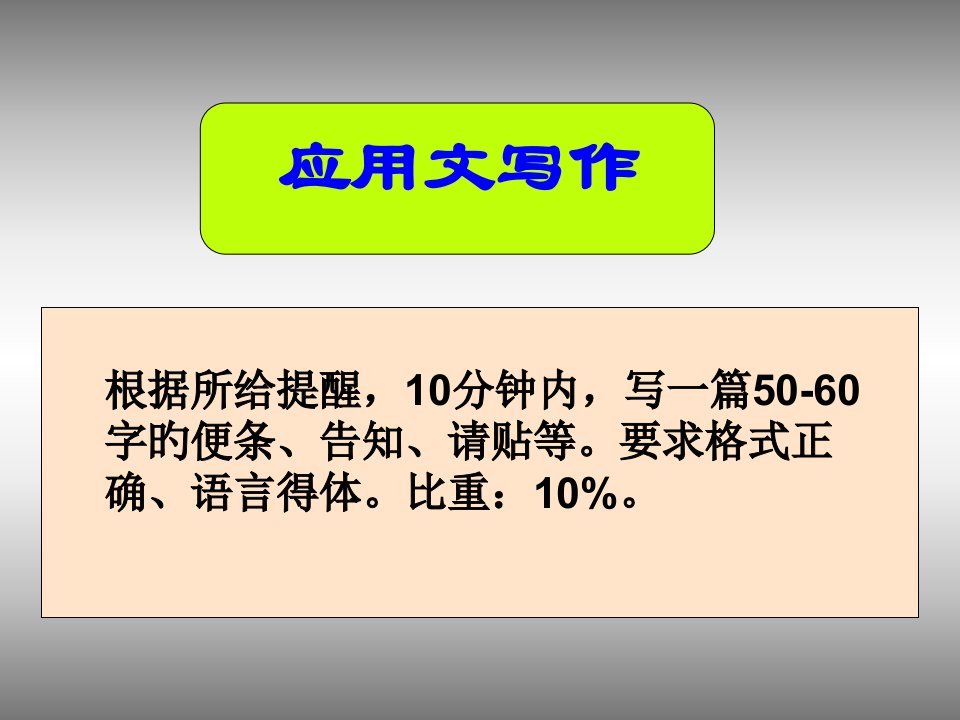 英语专四专题之应用文写作公开课获奖课件省赛课一等奖课件