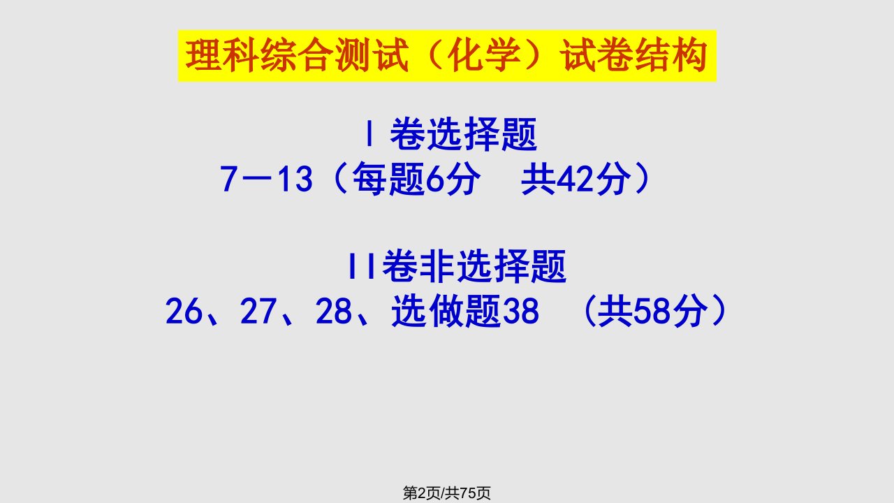 高三化学最后一课