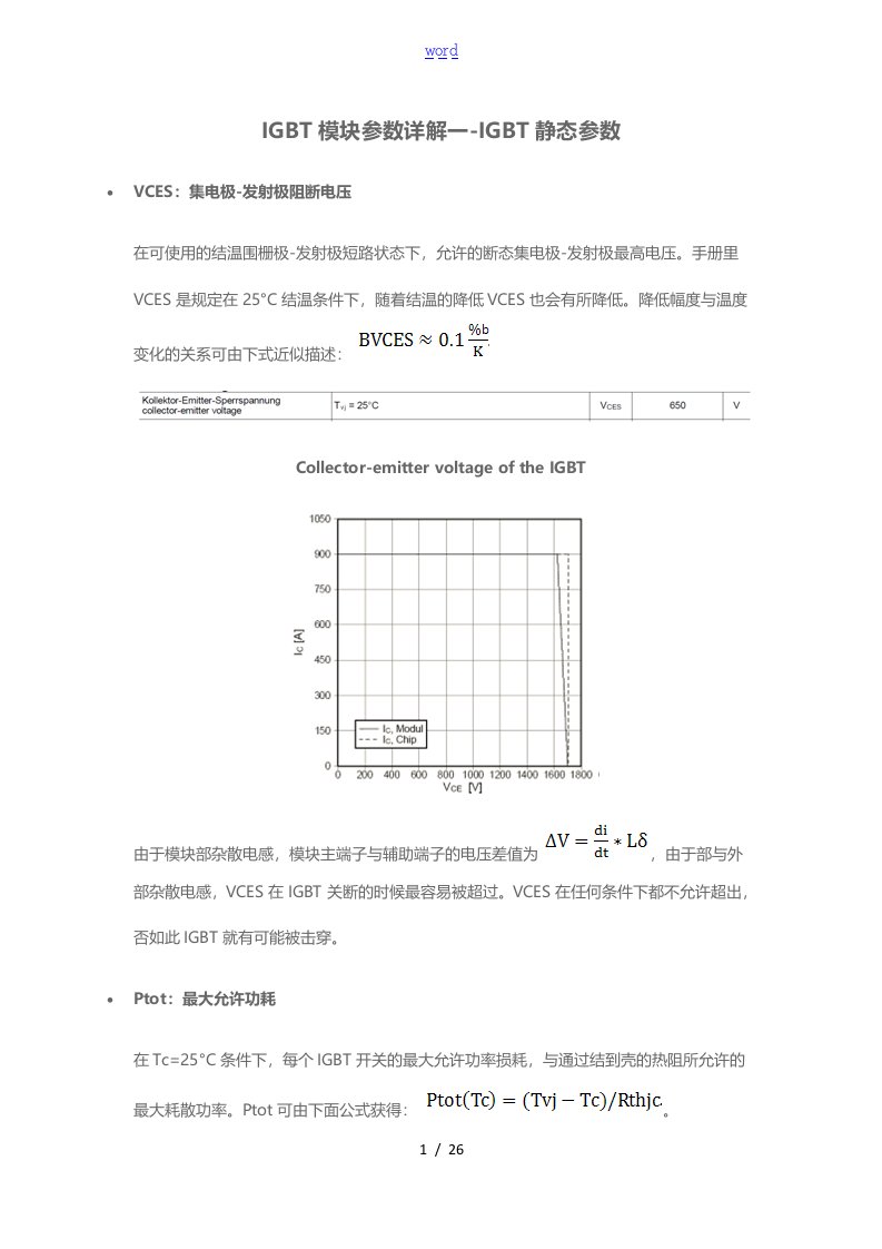 IGBT模块全参数详解