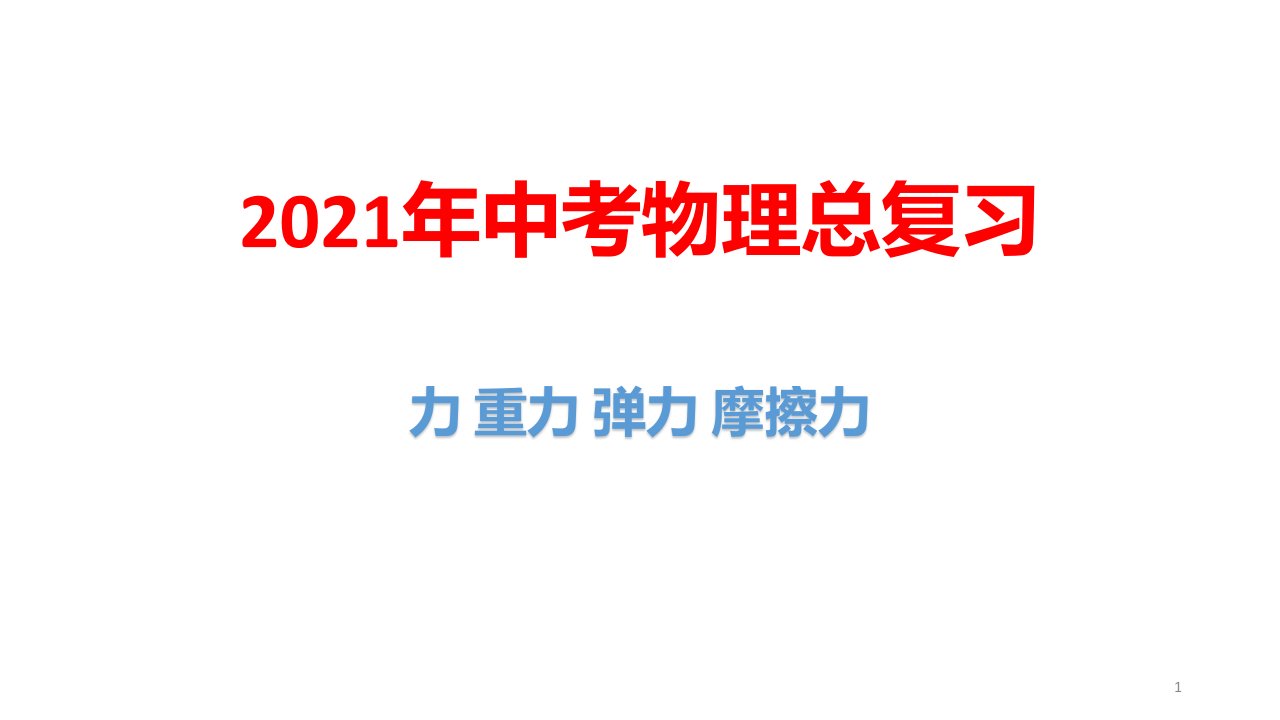 2021年中考物理总复习：力-重力-弹力-摩擦力课件