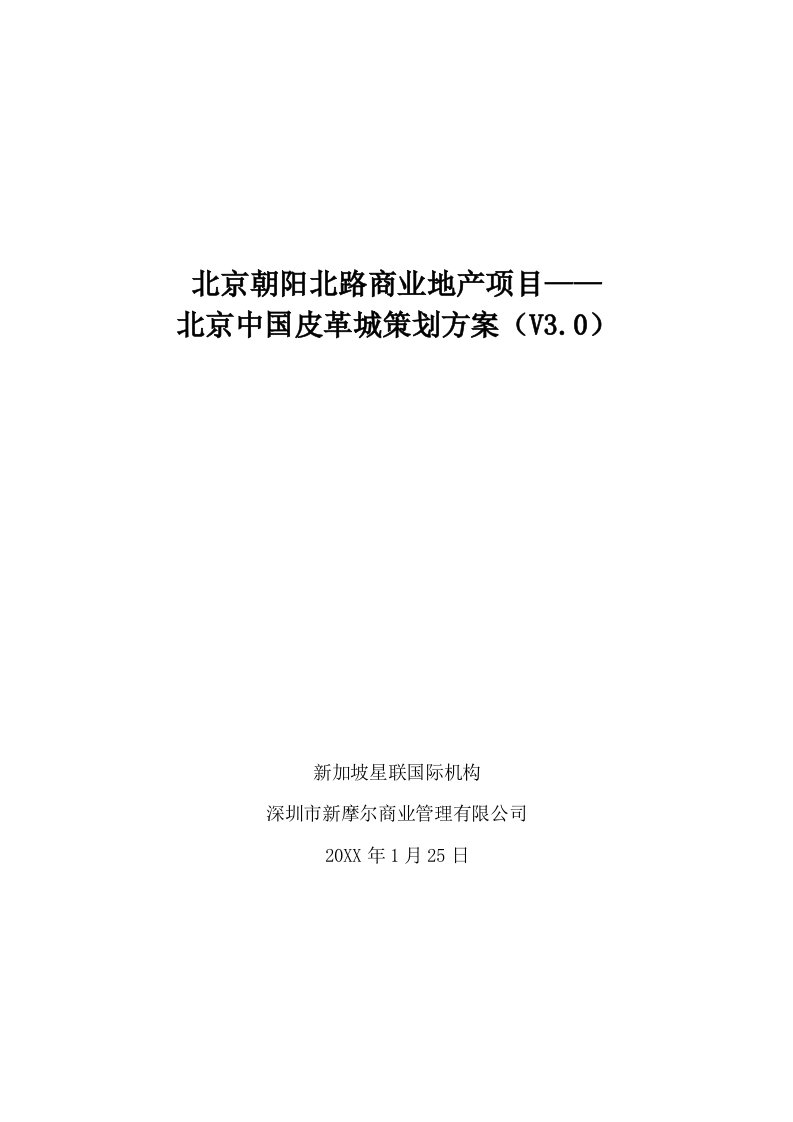 策划方案-北京朝阳北路专业市场项目中国皮革城策划方案83页