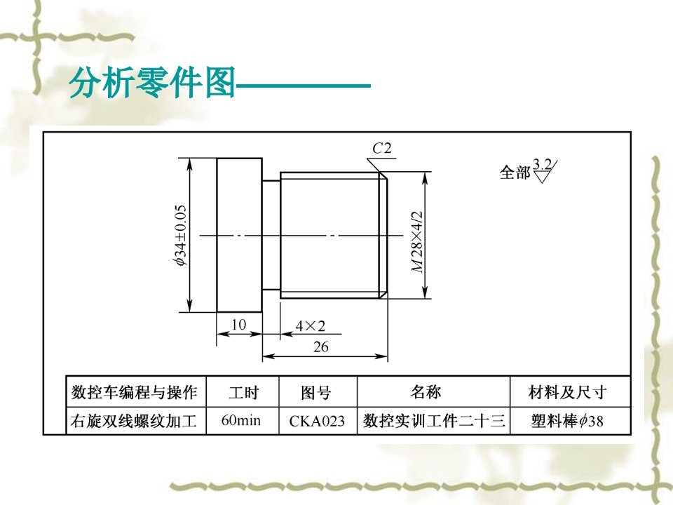 三角形外螺纹的车削