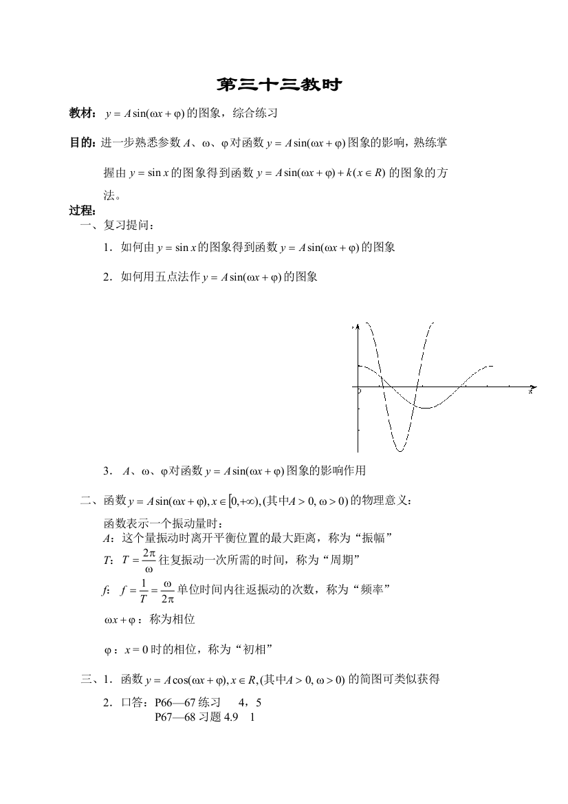 正弦型函数的综合练习