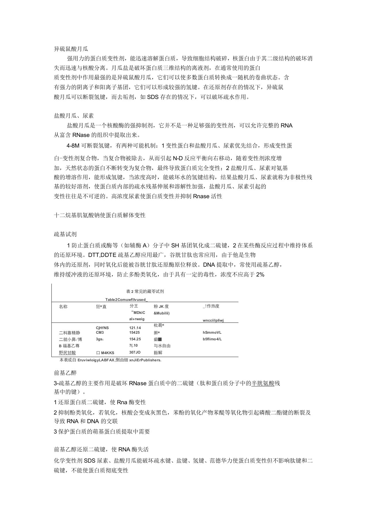 核酸提取常见试剂的作用原理