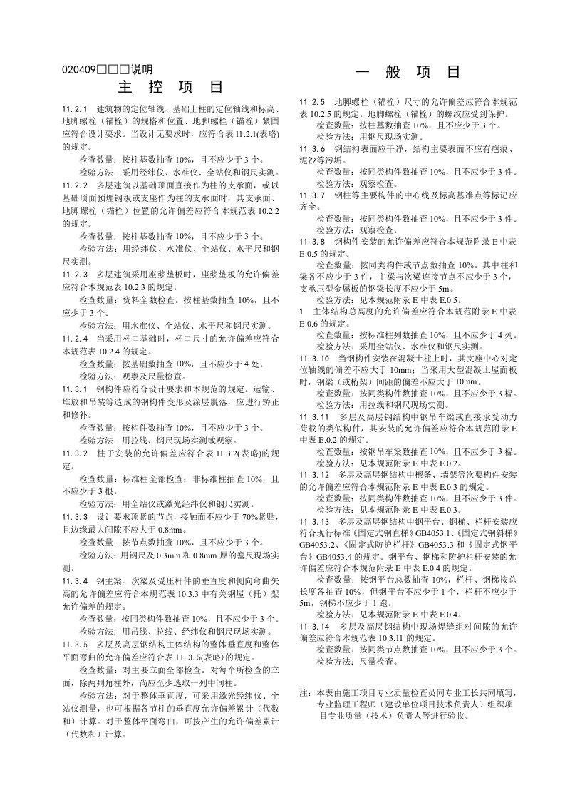 建筑施工质量验收规范检验批检查表(完整版4-10)