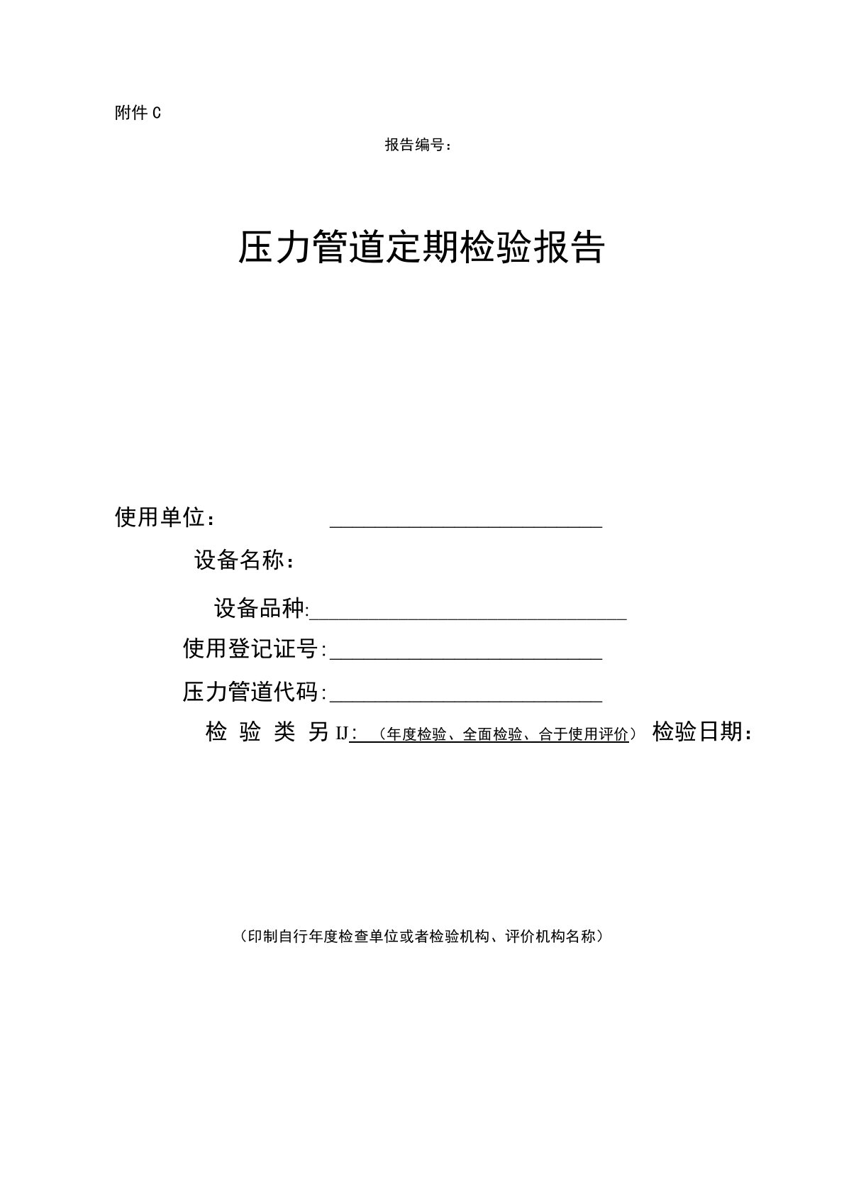 新版压力管道年度检验报告