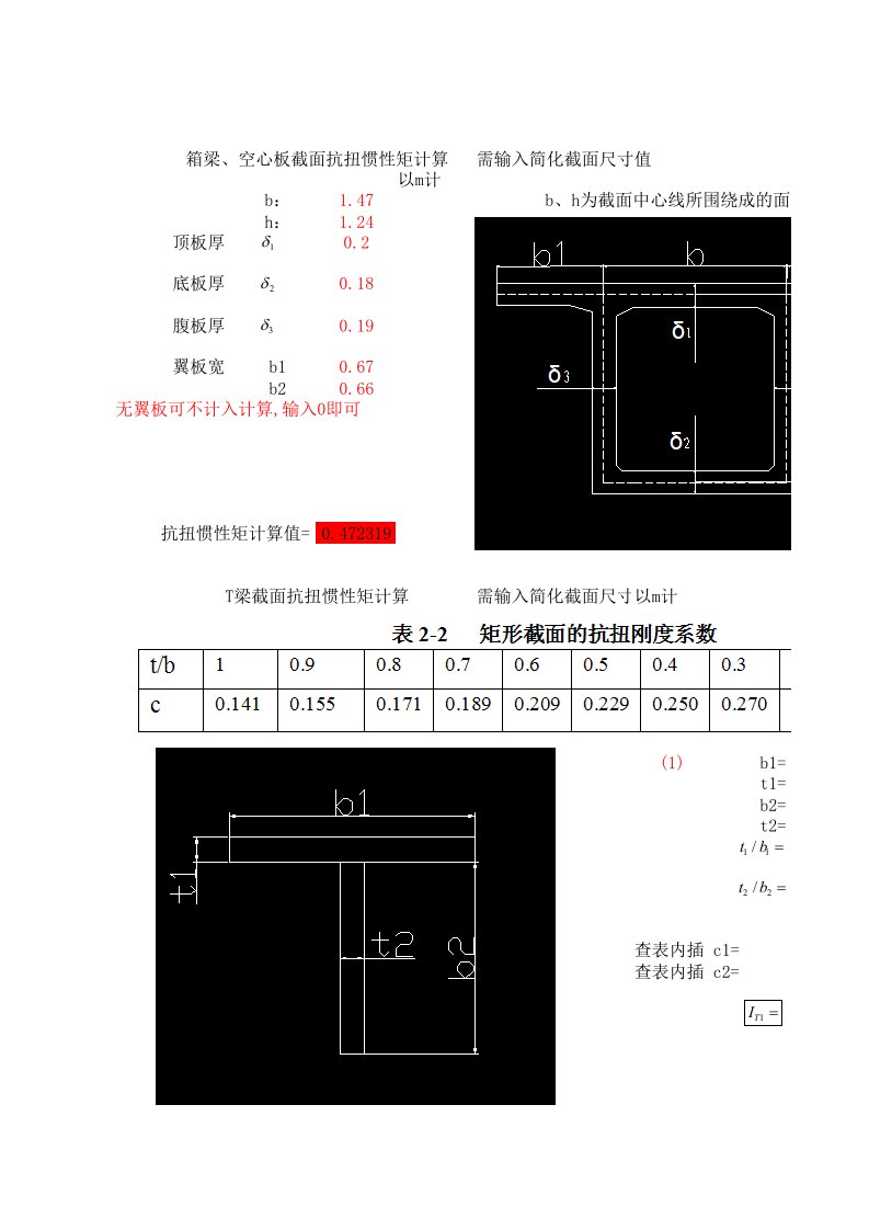 抗扭惯性矩计算程序