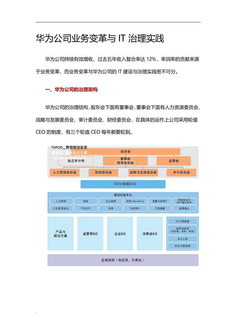 04-华为公司业务变革和it治理实践