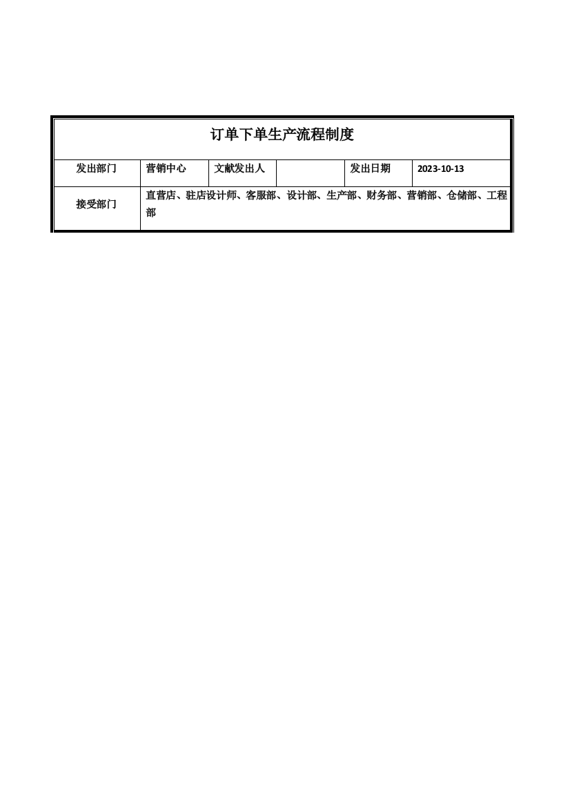 整木下单生产流程图