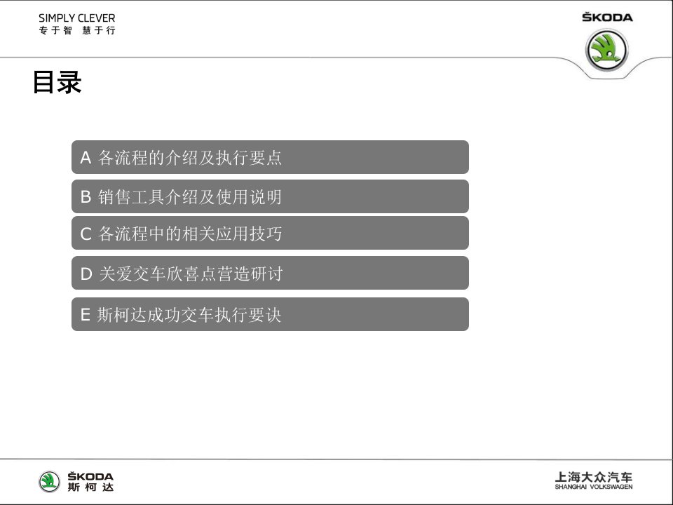 SKODA销售核心流程课件